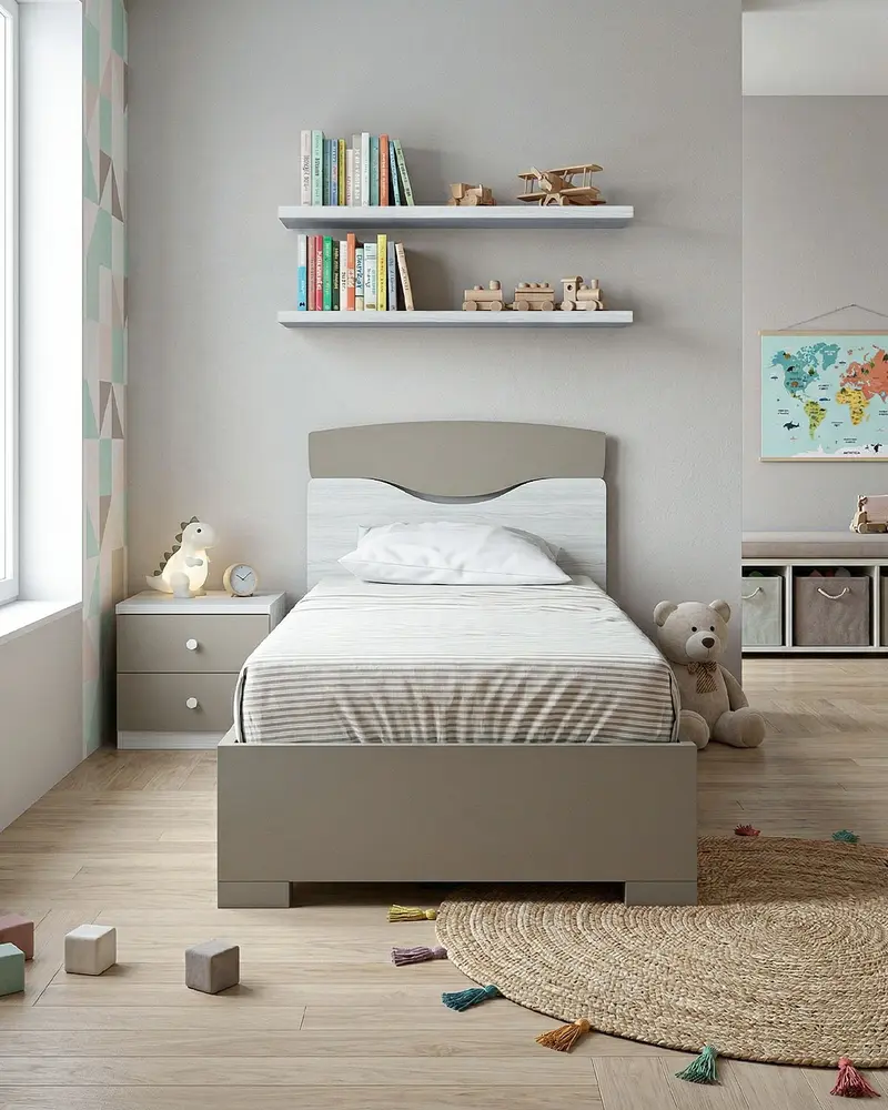 Letto Smile con contenitore, letto singolo e piazza e mezza + 10 colorazioni