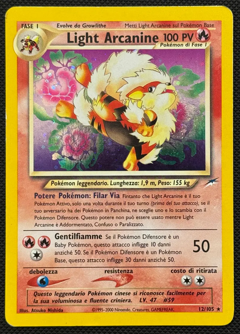 Light Arcanine 12/105 ITA Neo Destiny carta Pokemon