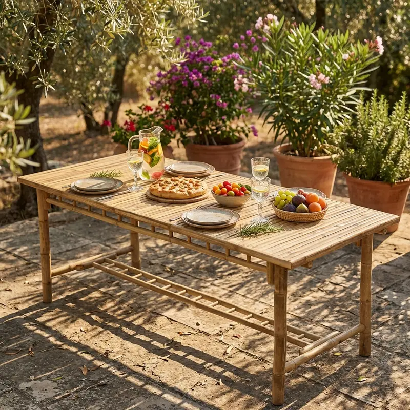 Lima - tavolo da giardino in legno marrone 200x80