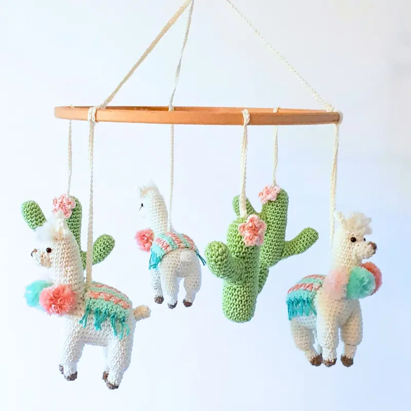 Llama baby mobile crochet pattern
