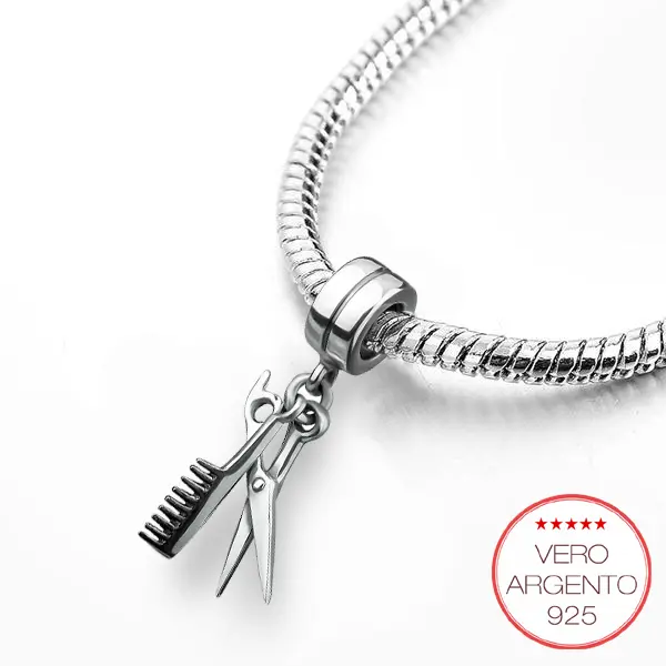 "LoveHair" - charm forbici e pettine in argento - EDIZIONE LIMITATA