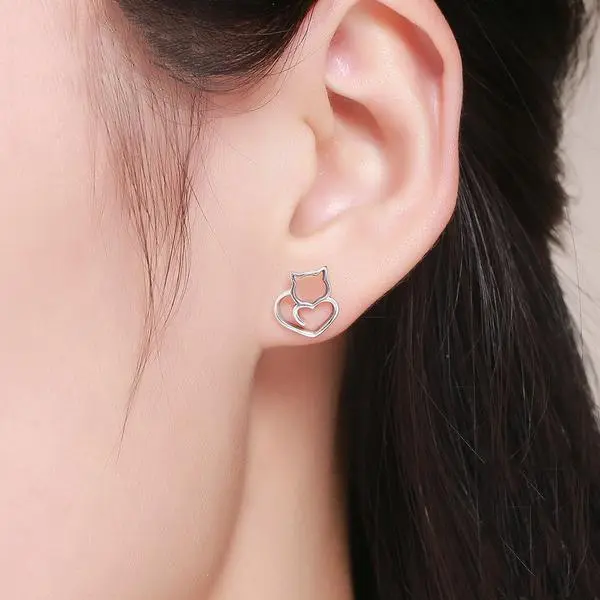 "LovelyCat" - orecchini a cuore gatto - IN ESCLUSIVA