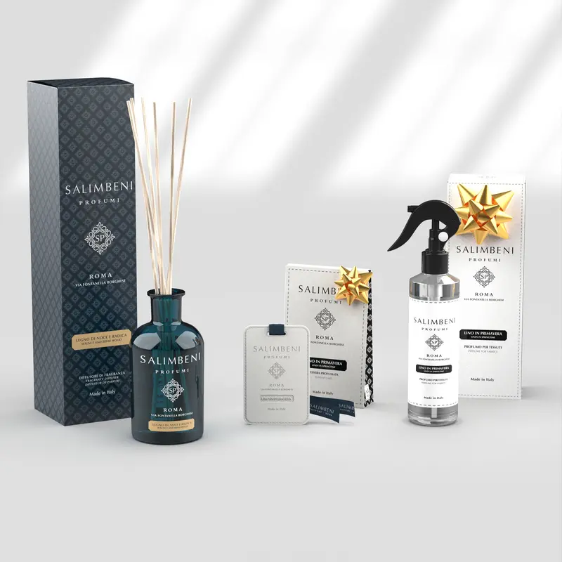 Madeira de Nogueira e Briar 250 ml + Spray para Tecido 250 ml - Linho em Primavera + Cartões Perfumados (3 pç) - Linho em Primavera