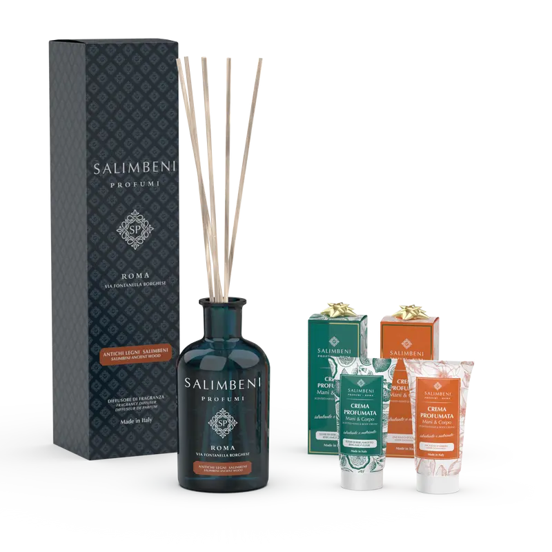 Madeiras Antigas Salimbeni 250 ml + 2 Cremes Perfumados de 50 ml à escolha como prova gratuita