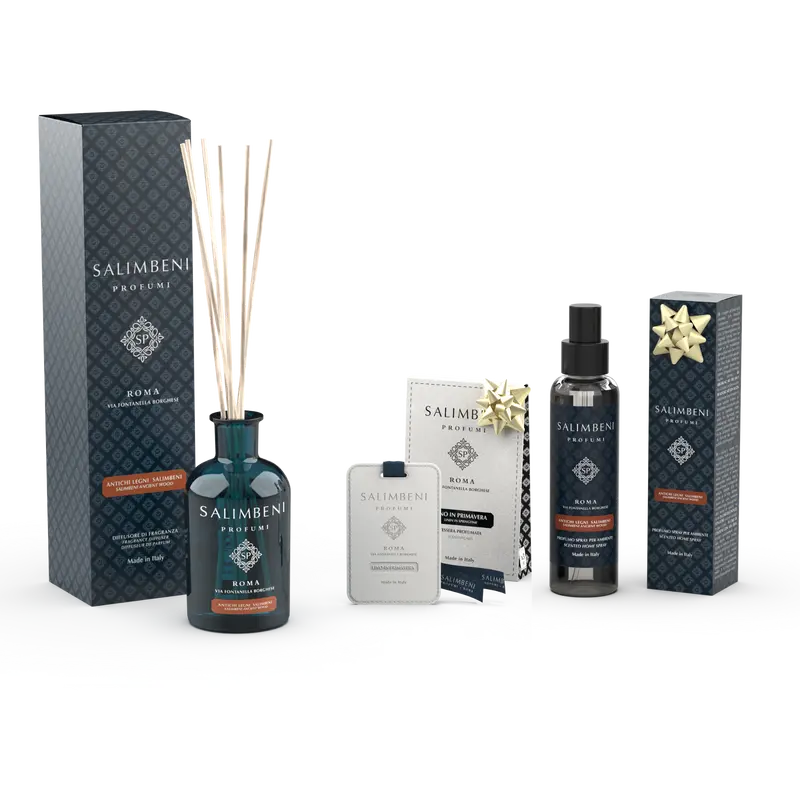 Madeiras Antigas Salimbeni 250ml + Cartões Perfumados para o Guarda Roupa (3 pcs) como TESTE GRATUITO + Perfume Room Spray 150 ml - Madeiras Antigas Salimbeni como TESTE GRATUITO