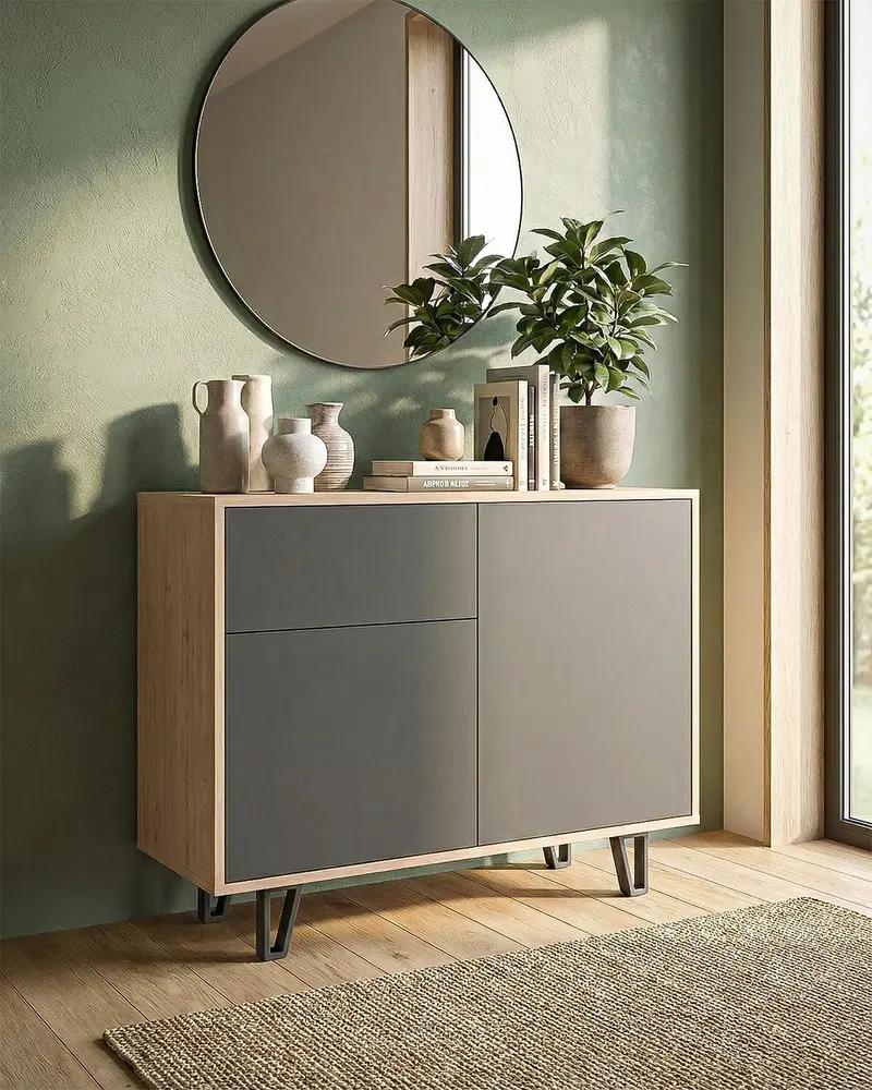 Madia KAIRA - 2 ante, 1 cassetto - L.104 cm x H.82 cm x P.41 cm - Virginia/Antracite
