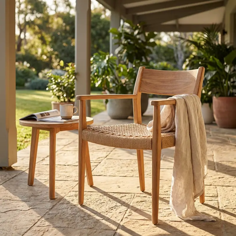 Madras - sedia impilabile in teak wicker