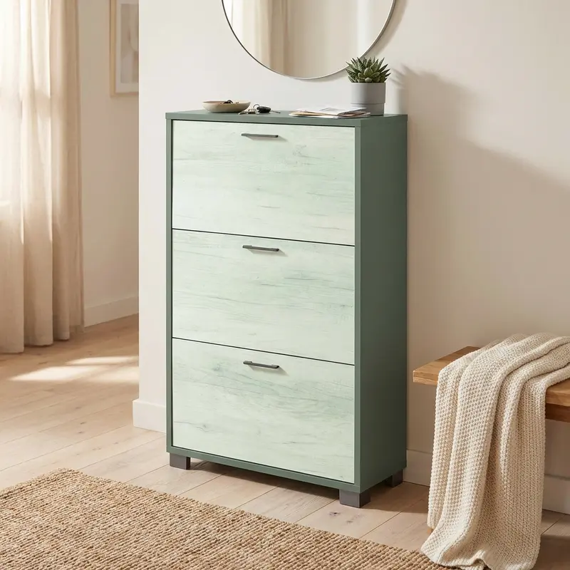 Maeve - scarpiera mdf 3 ante bianco titanio