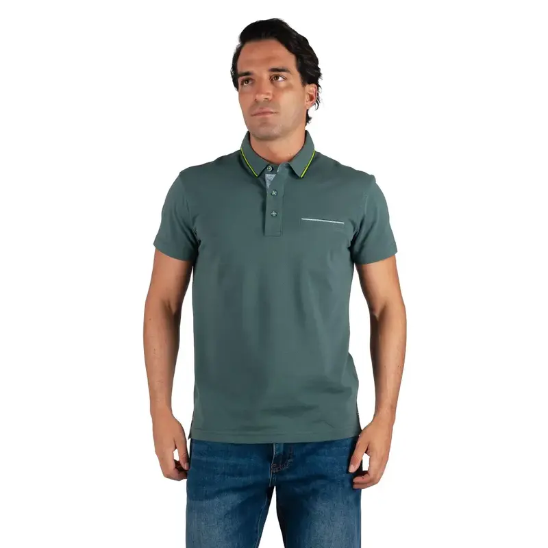 Maglia polo uomo a mezza manica in cotone piquè