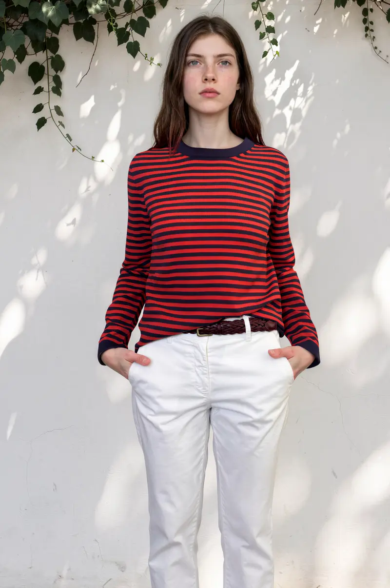 MAGLIA SOLARIA - ciliegia e blu in cotone e seta