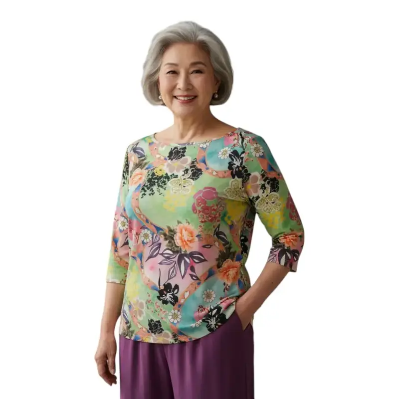 Maglia sottogiacca con scollo a barchetta e manica 3/4 in viscosa Fiore | Zita del Forte