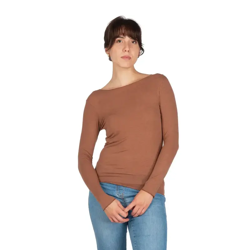 Maglia sottogiacca donna a manica lunga paricollo in Modal e Cashmere | Mariotti Lab
