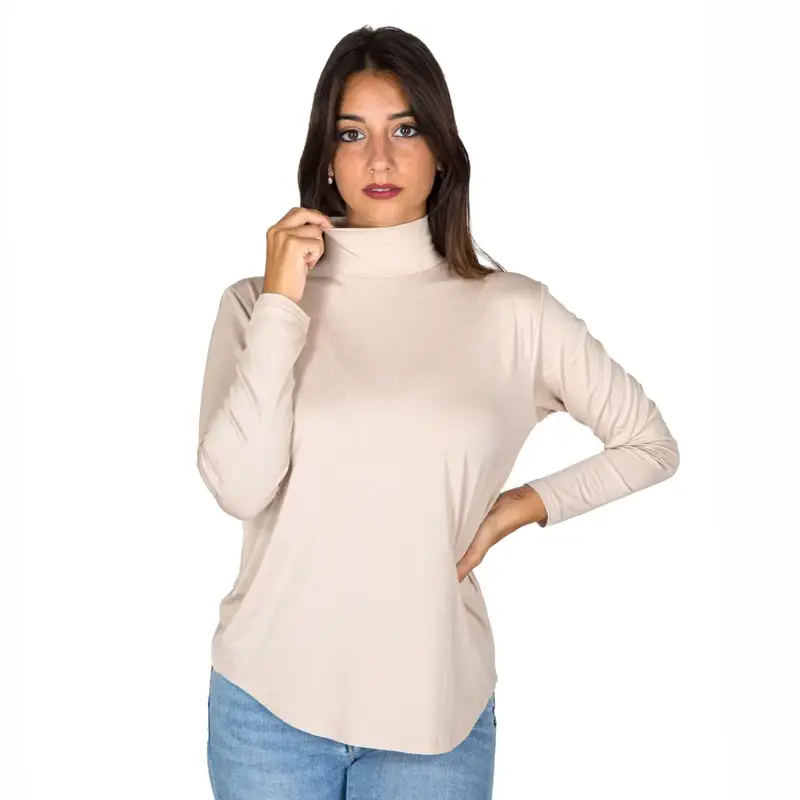 Maglia sottogiacca donna lupetto a manica lunga in viscosa | Mariotti Lab