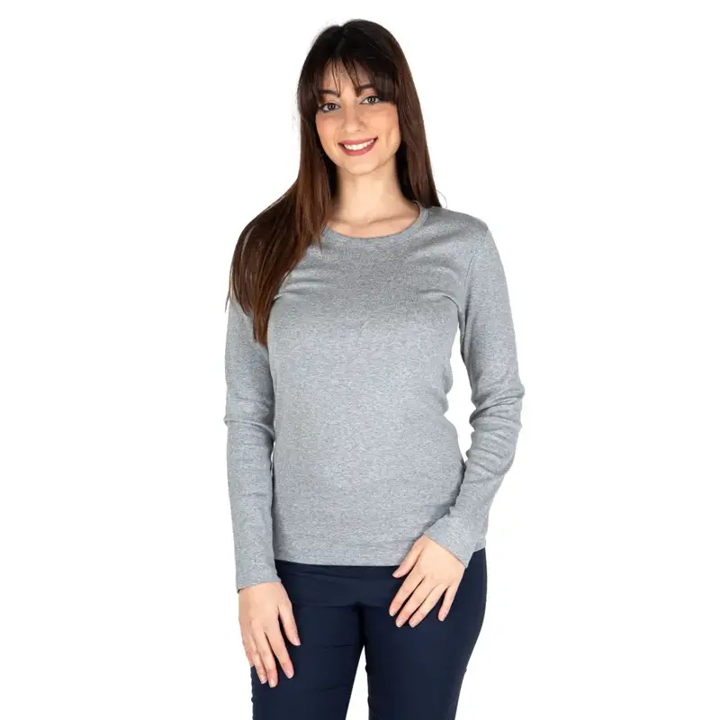 Maglia sottogiacca donna paricollo a manica lunga in cotone garzato | Mariotti Lab