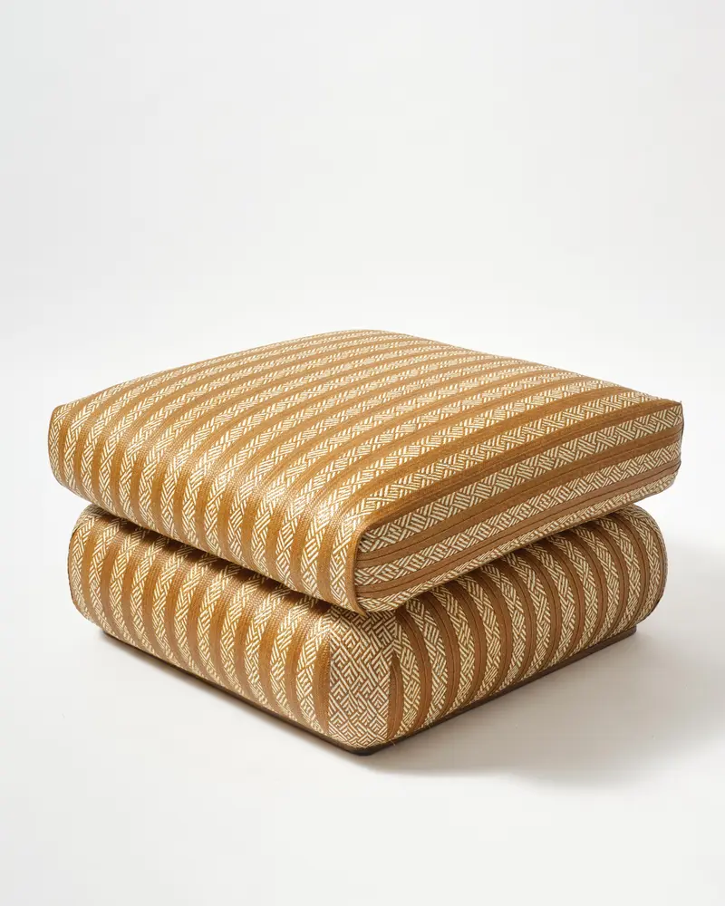 Magnetic Midnight Canaflecha Pouf, Natural Cream