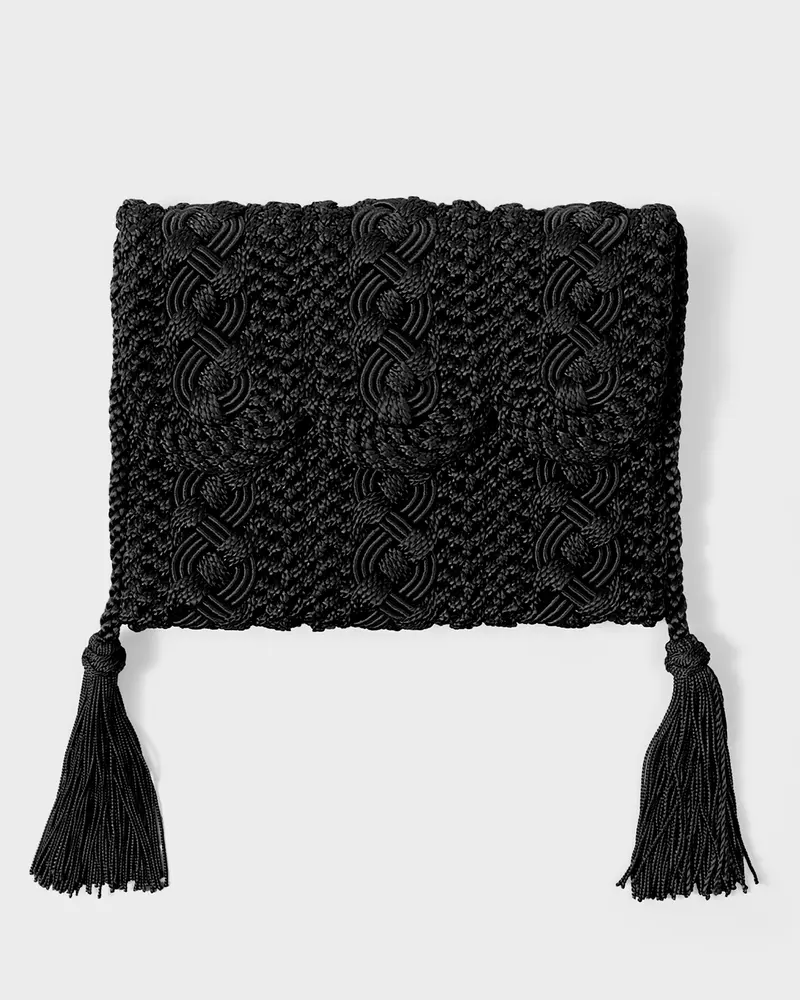 Majorelle Sabra Silk Braided Purse Black