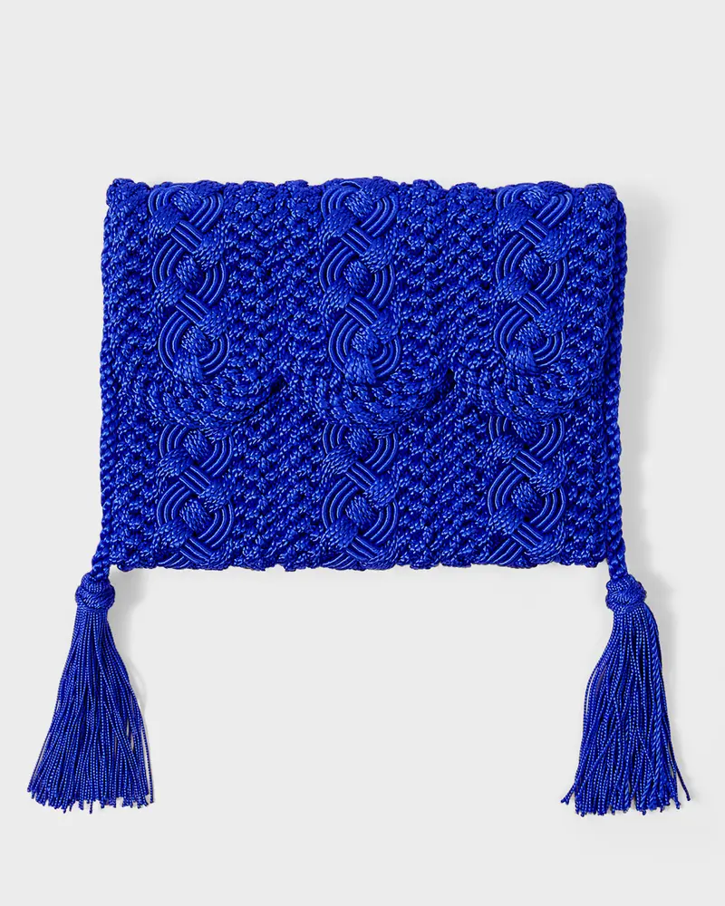 Majorelle Sabra Silk Braided Purse Blue