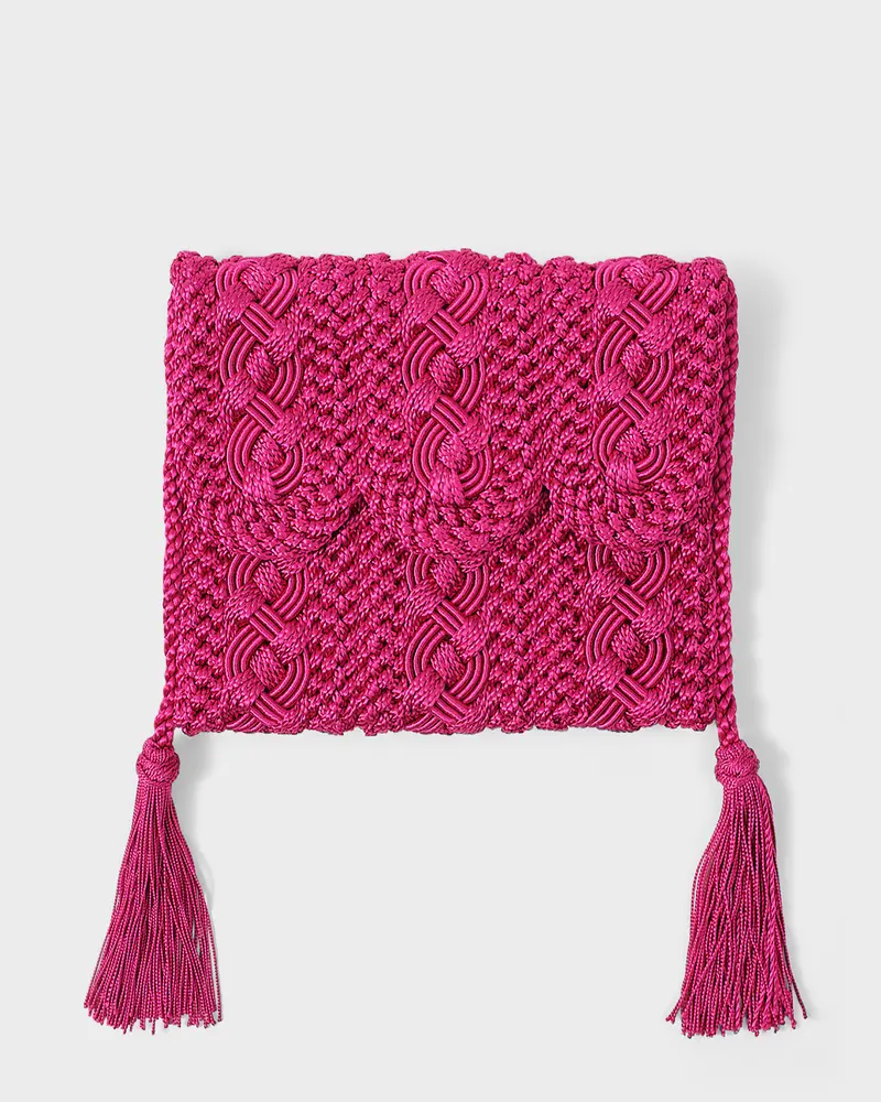 Majorelle Sabra Silk Braided Purse Fuchsia