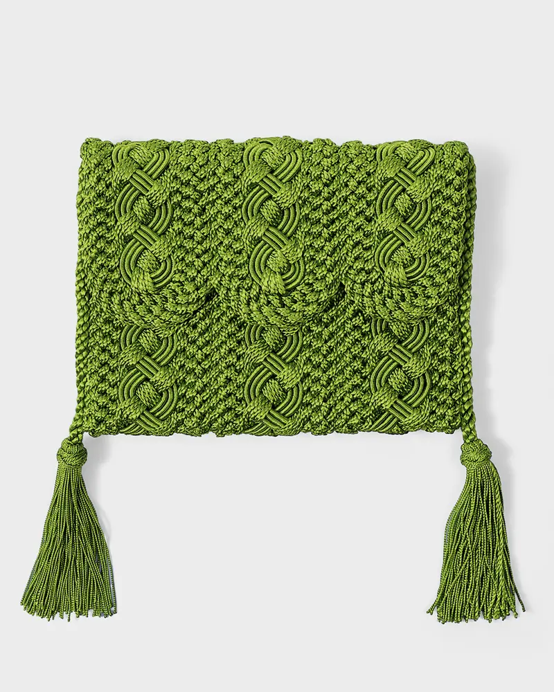 Majorelle Sabra Silk Braided Purse Green