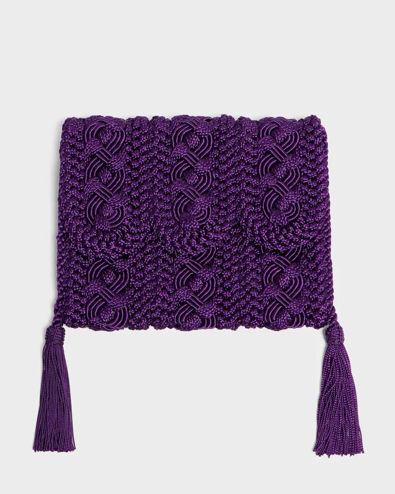Majorelle Sabra Silk Braided Purse Purple