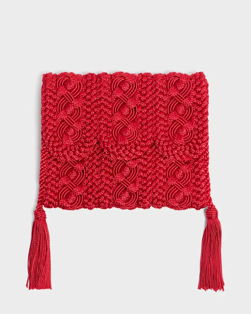 Majorelle Sabra Silk Braided Purse Red