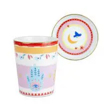 MAMMA MIA BICCHIERE CON PIATTINO/COPERCHIO