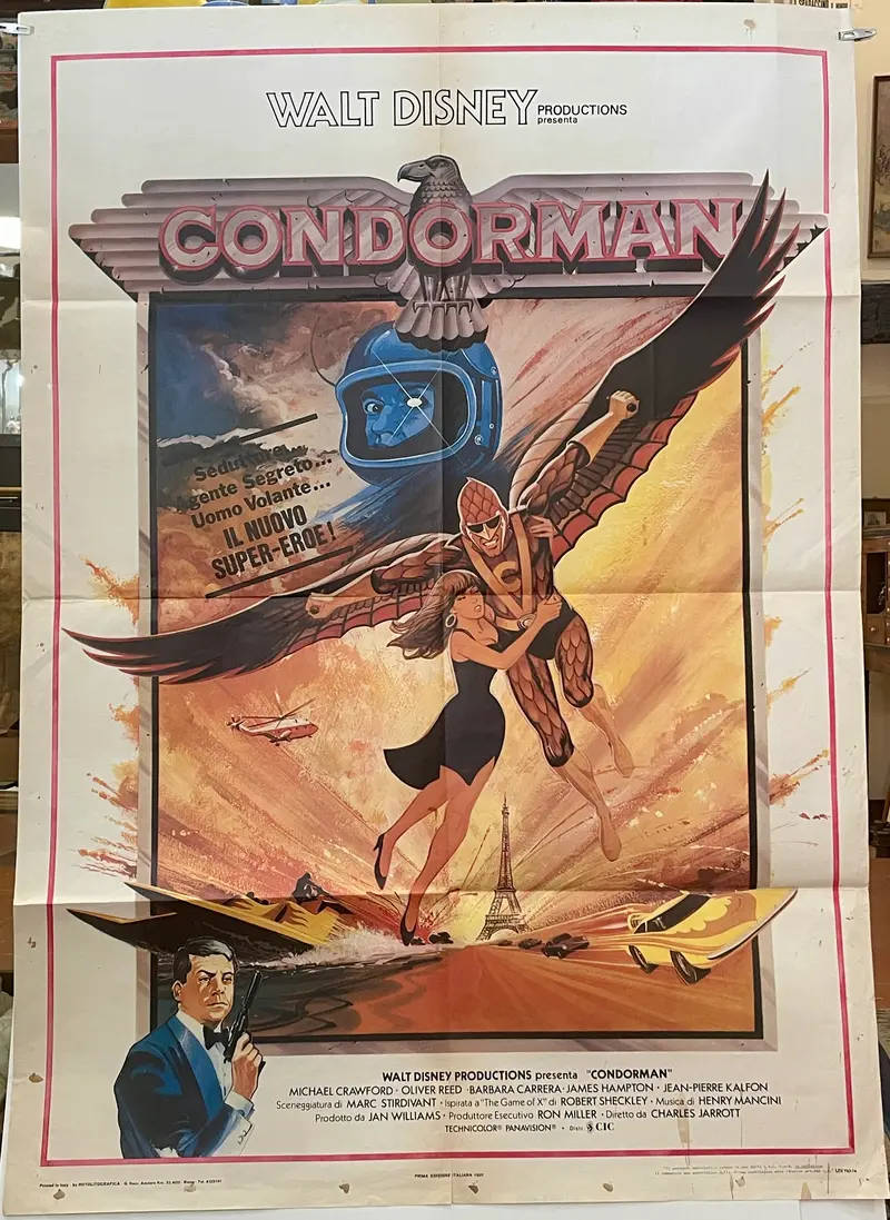 Manifesto "Condorman" cinema film 2F Walt Disney 1981