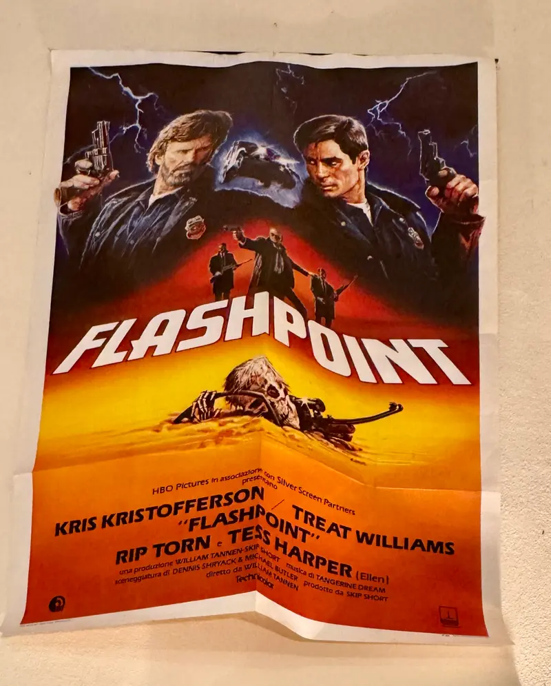 Manifesto “Flashpoint" cinema film 2F Kristofferson Williams 1984