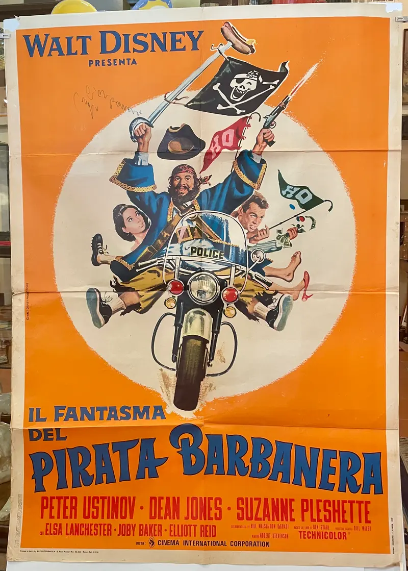 Manifesto “Il Fantasma del Pirata Barbanera" cinema film 2F Walt Disney 1968