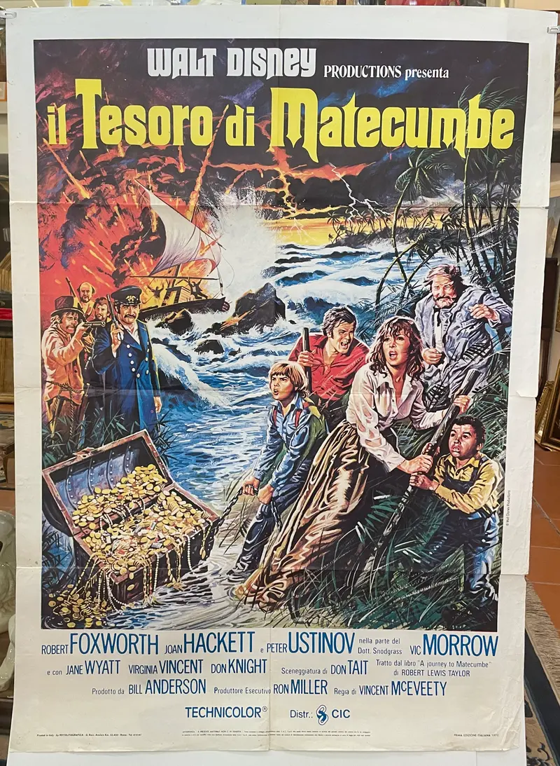 Manifesto "Il tesoro di Matecumbe" cinema film 2F Walt Disney 1978