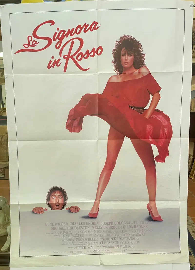 Manifesto “La signora in rosso" cinema film 2F Gene Wilder 1984