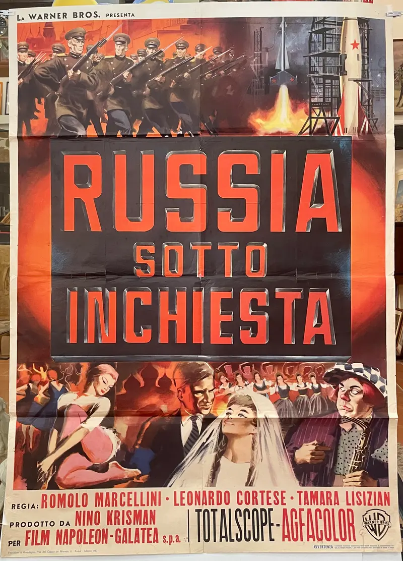 Manifesto “Russia sotto inchiesta" cinema film 2F Warner Bros 1963