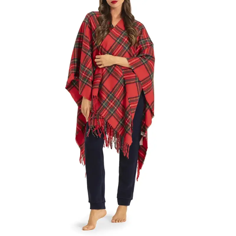 Mantella effetto lana in fantasia Tartan