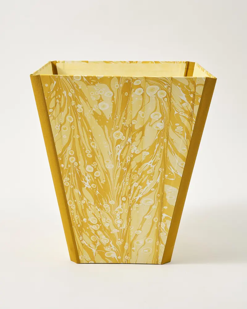 Marbled Wastepaper Bin, Yellow