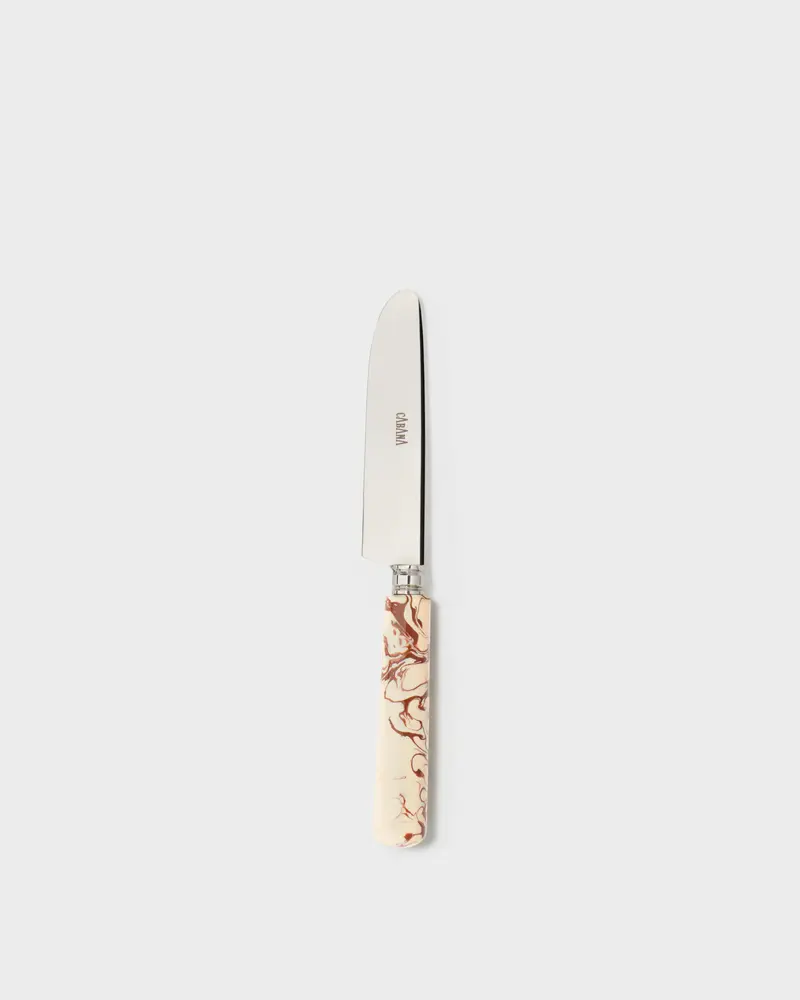 Marmo Dessert Knife, Brown & Ivory