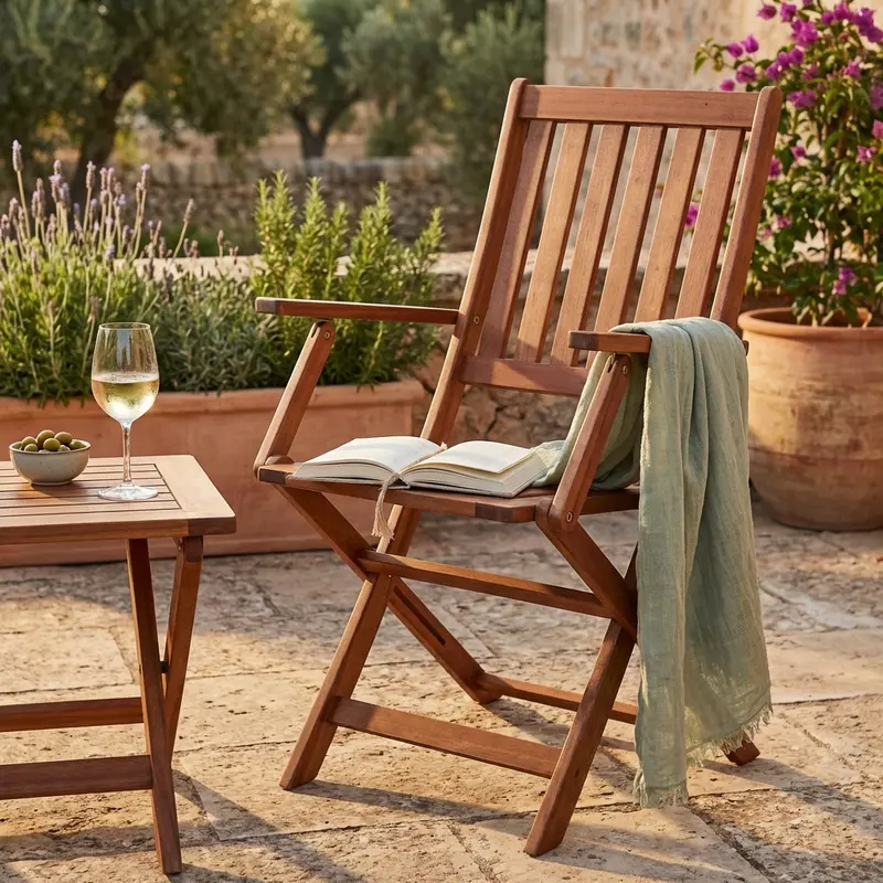 Martina - sedia con braccioli in legno acacia