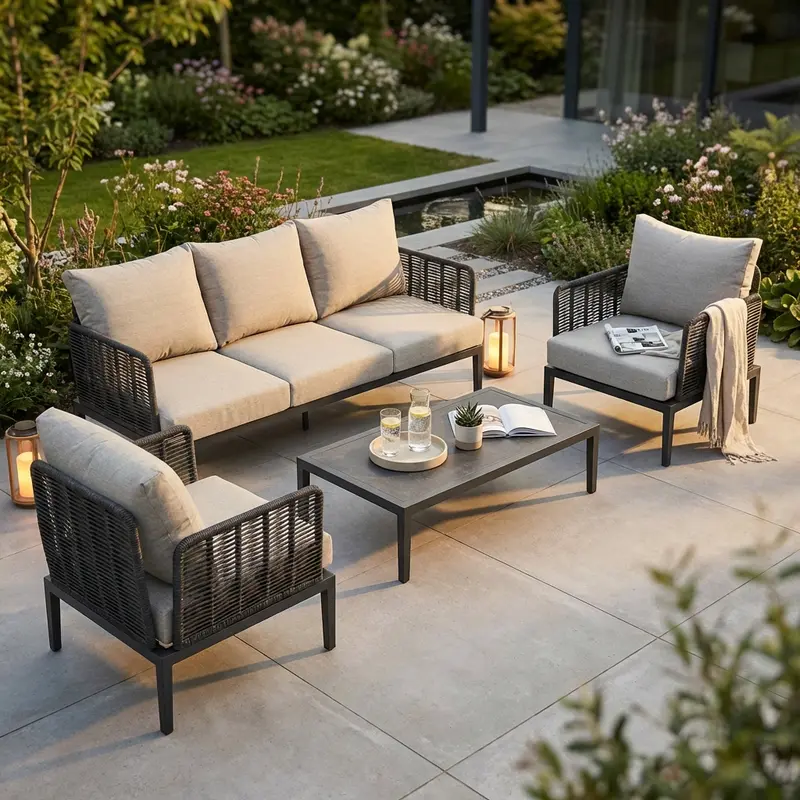 Martinica - salotto fisso in hpl antracite grigio