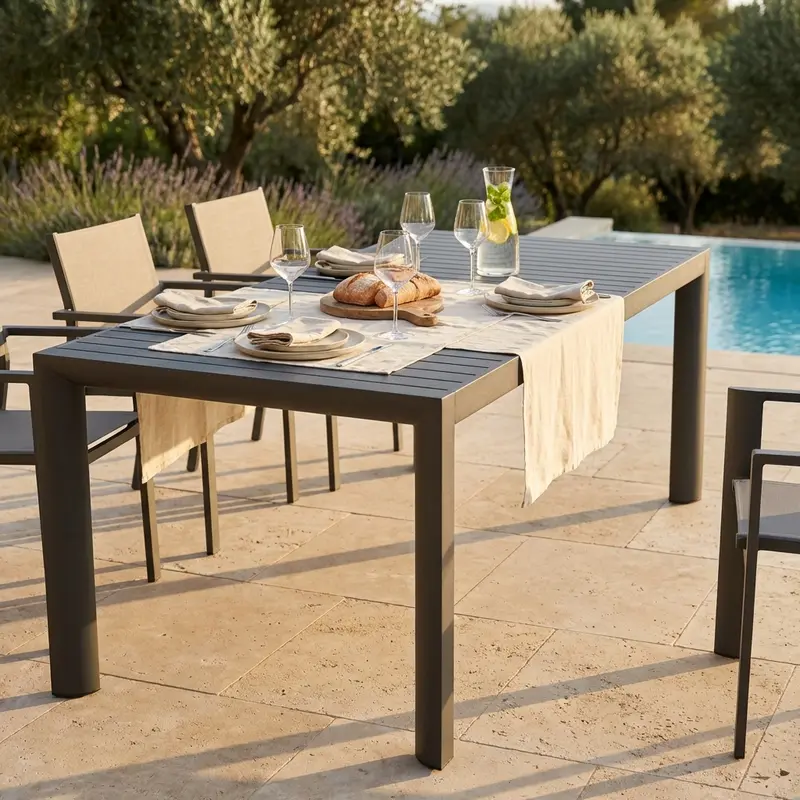 Michele - tavolo allungabile in alluminio 225/300x100