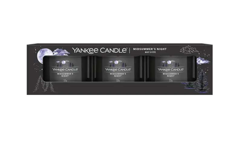 MIDSUMMER'S NIGHT - Yankee Candle - Candela Votive in Vetro Confezione da 3