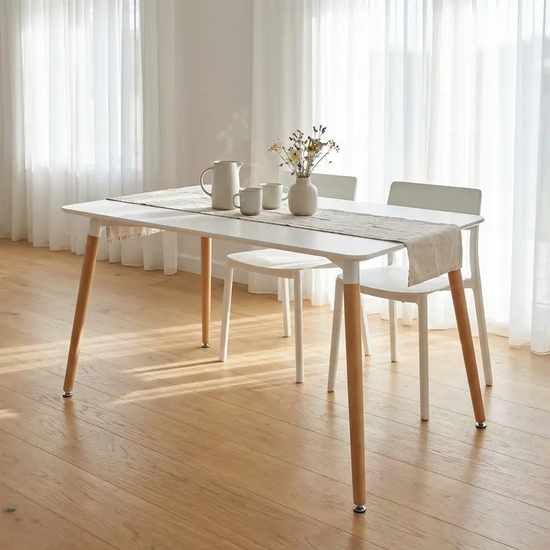 Milo - tavolo fisso in legno bianco 120x80