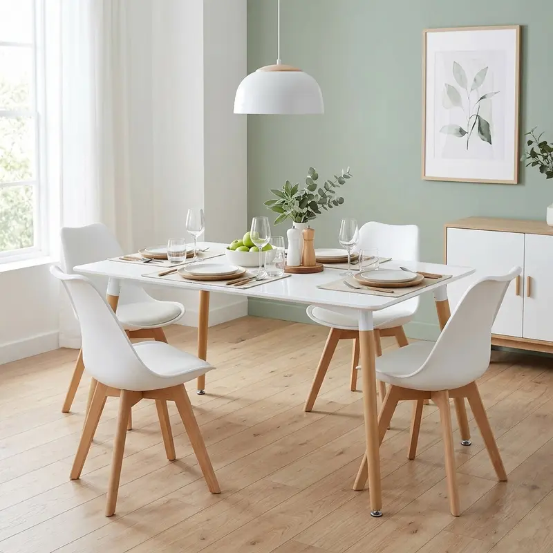Milo - tavolo fisso in legno bianco 140x80