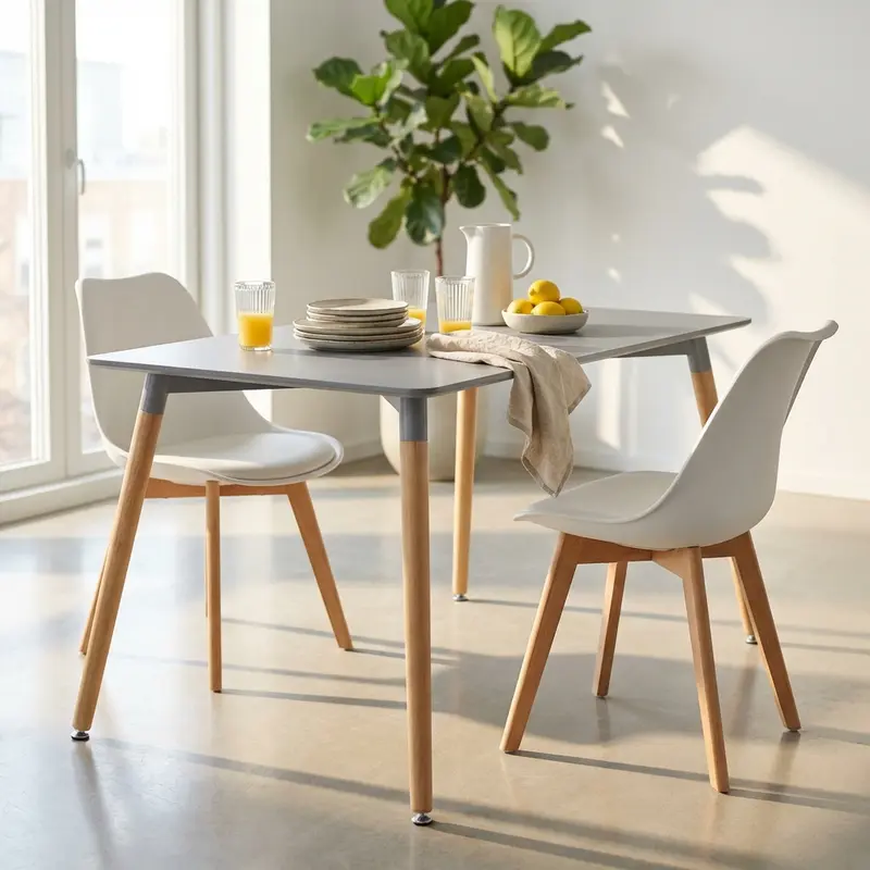 Milo - tavolo fisso in legno grigio 140x80