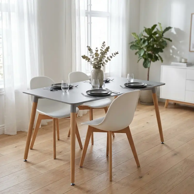 Milo - tavolo fisso in legno plastica grigio 120x80