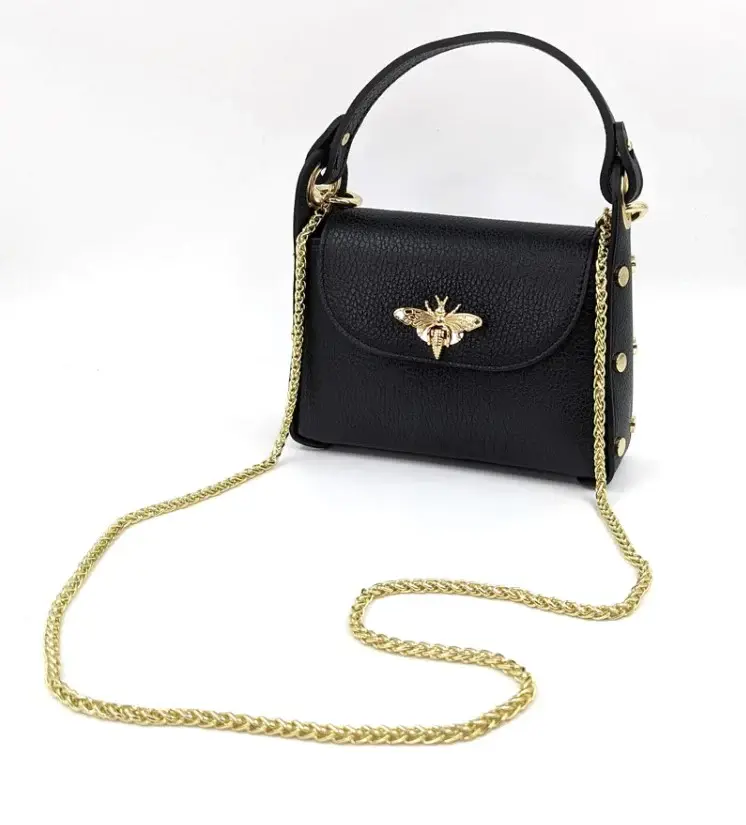 Mini Borsa Maya in Pelle Dollar con Chiusura a Forma di Ape