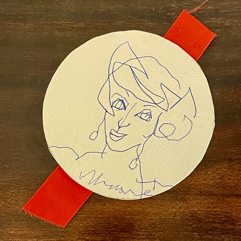 Mino Maccari – “Medaglia ritratto Mostra Siena” – penna su carta su carta – 1977
