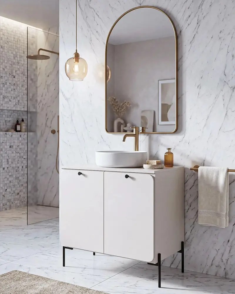Mobile bagno ONYX 80 – 2 Ante - Cashmere