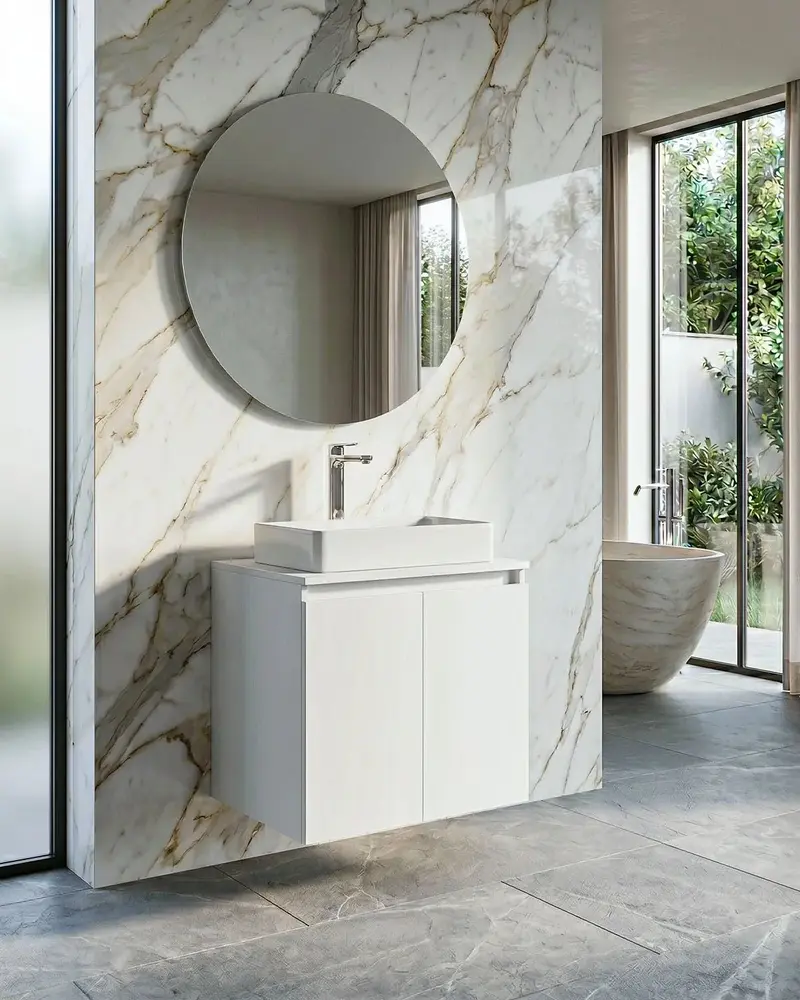 Mobile bagno sospeso LINEA 60 – 2 Ante - Bianco