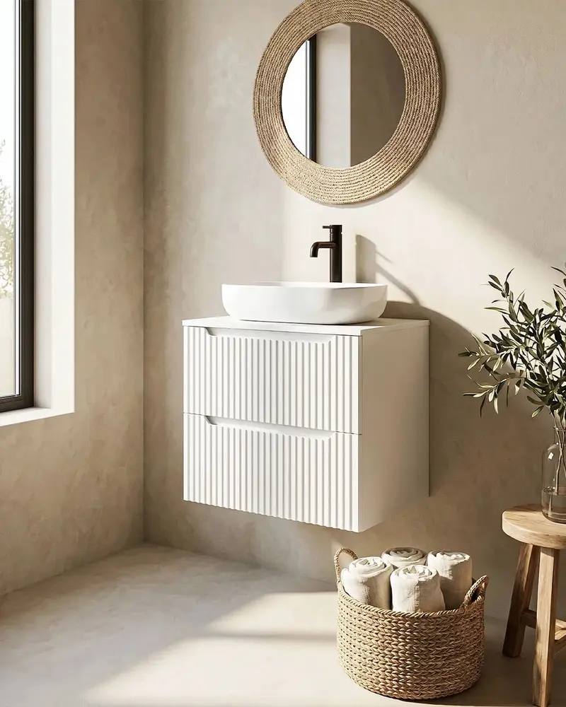 Mobile bagno sospeso RIGA 60 – 2 Cassetti - Bianco