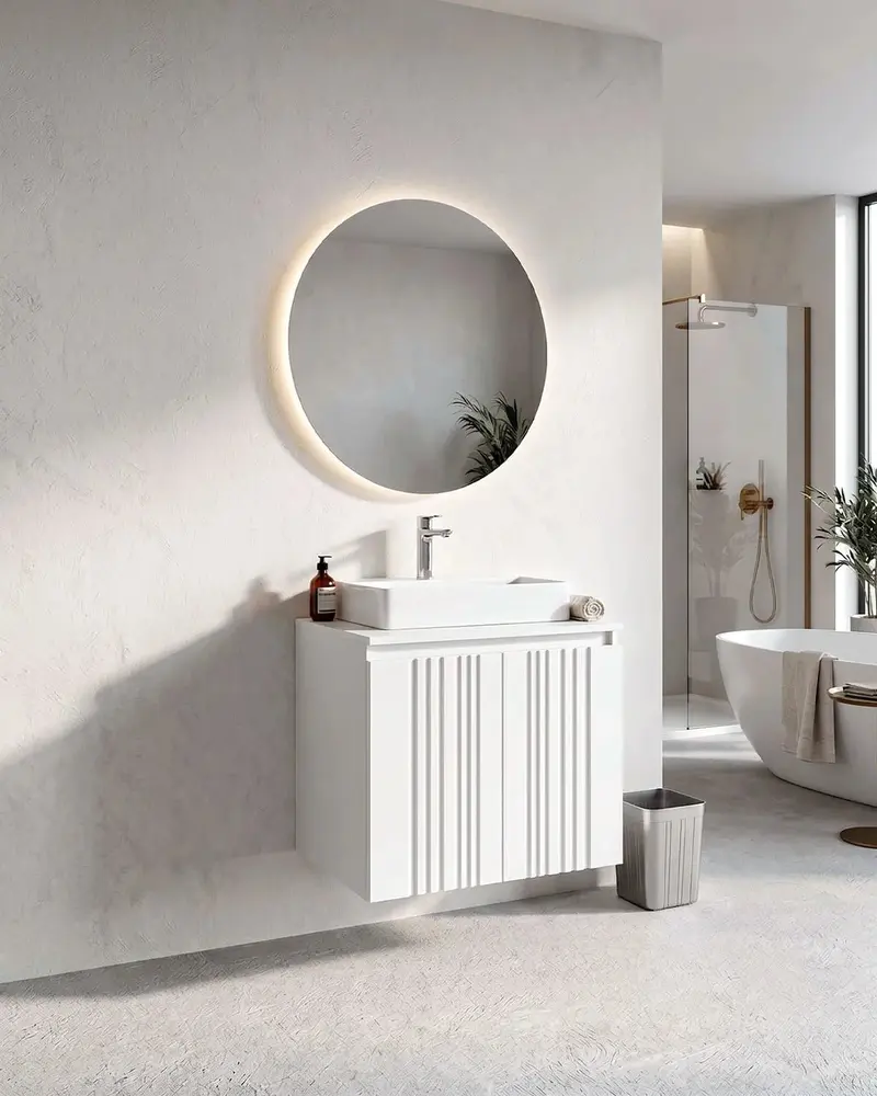 Mobile bagno sospeso VELA 60 – 2 Ante - Bianco