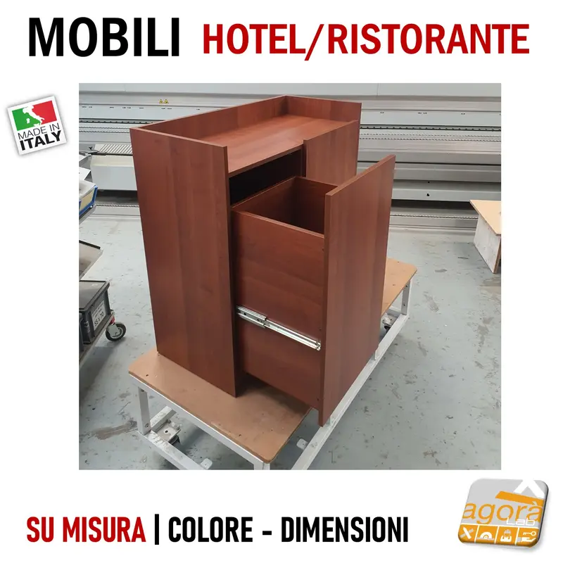 MOBILE BAR RISTORANTE ALBERGO BUFFET SALA HOTEL CASSETTO PORTA TOVAGLIE SU MISURA